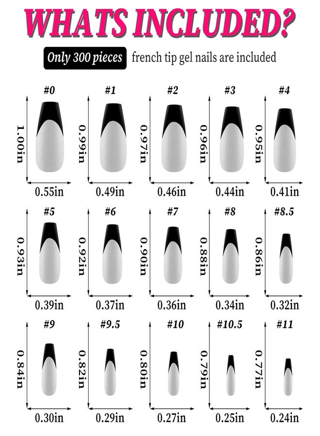 Lifextol 300pc Medium Coffin Nail Tips Fake Nails French Tip Press on Nails Medium Acrylic Nails Clear Nail Tips Full Cover False Nail Artificial Fingernail, 15 Sizes Matte Soft Gel Nail Extentions - Image 5
